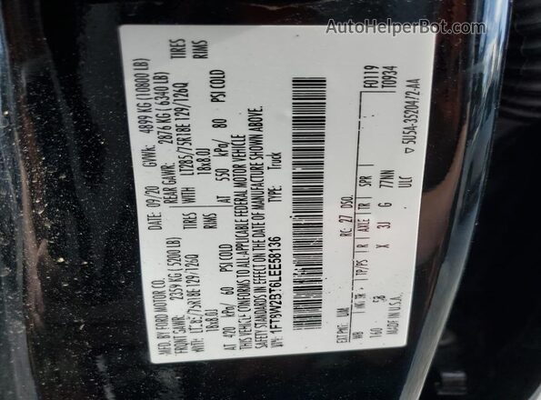 1FT8W2BT6LEE58136 2020 FORD F250 Black ძრავის განყოფილების ხედი