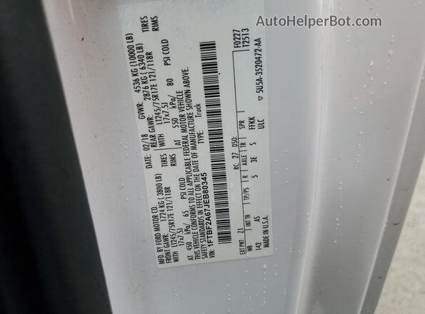 1FTBF2A67JEB80345 2018 FORD F250 White 