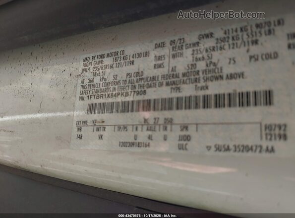1FTBR1X84PKB77908 2023 FORD TRANSIT-250 White Widok komory silnika
