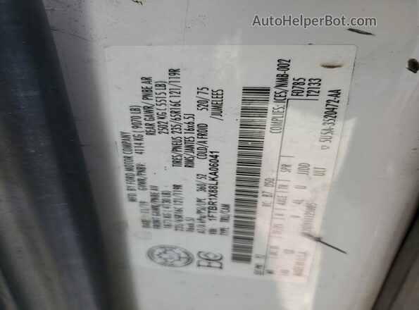1FTBR1X88LKA06041 2020 FORD TRANSIT White Widok naklejki z numerem VIN