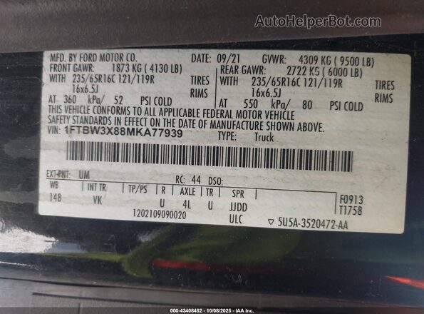 1FTBW3X88MKA77939 2021 FORD TRANSIT-350 Black Vista del compartimento del motor
