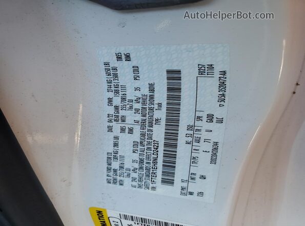 1FTER1EH8NLD24237 2022 FORD RANG White Widok naklejki z numerem VIN