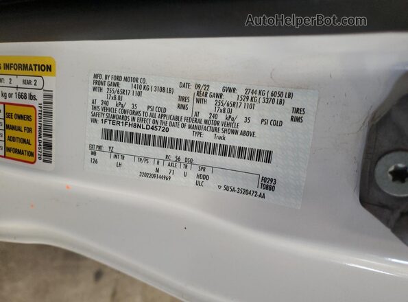 1FTER1FH8NLD45720 2022 FORD RANG White 