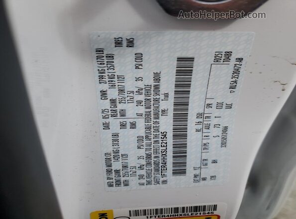 1FTER4HHXSLE21545 2025 FORD RANG White Widok komory silnika