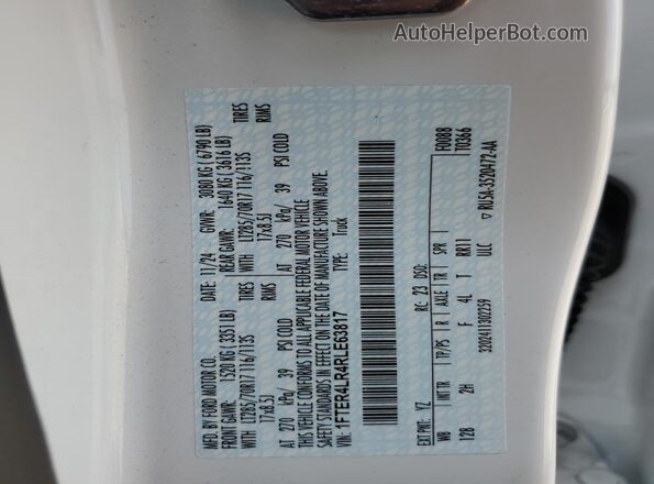 1FTER4LR4RLE63817 2024 FORD RANG Белый 