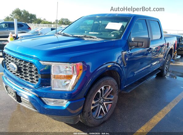 1FTEW1CP9NFA27298 2022 FORD F150 Синий Передняя левая четверть