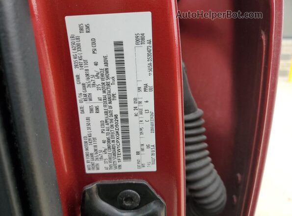 1FTEW1CPXGKD50298 2016 FORD F150 Красный Вид подкапотного пространства