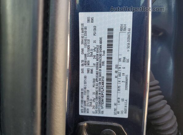 1FTEW1EP7LFC48313 2020 FORD F150 Blue Շարժիչի բաժամունքի տեսք