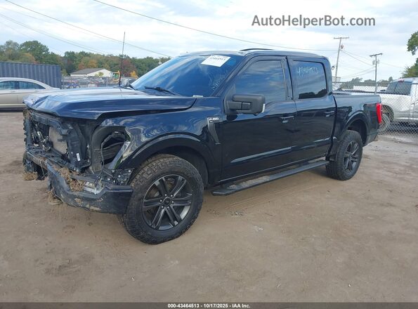 1FTFW1E57NFB07599 2022 FORD F150 Black Передня ліва чверть