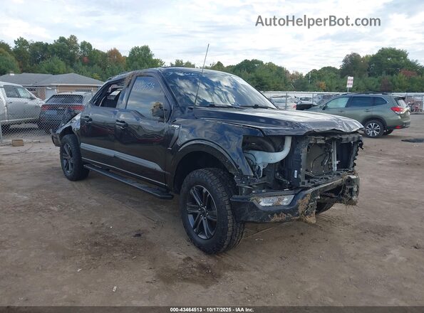 1FTFW1E57NFB07599 2022 FORD F150 Black Вид спереду