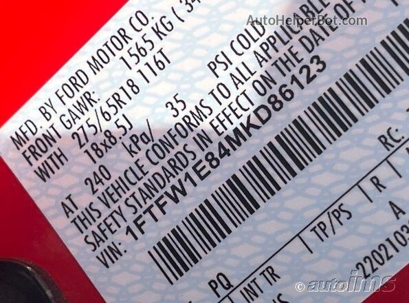 1FTFW1E84MKD86123 2021 FORD F150  