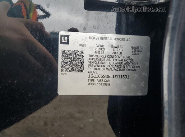 1G1105S35LU111531 2020 CHEVROLET IMPALA Black Շարժիչի բաժամունքի տեսք