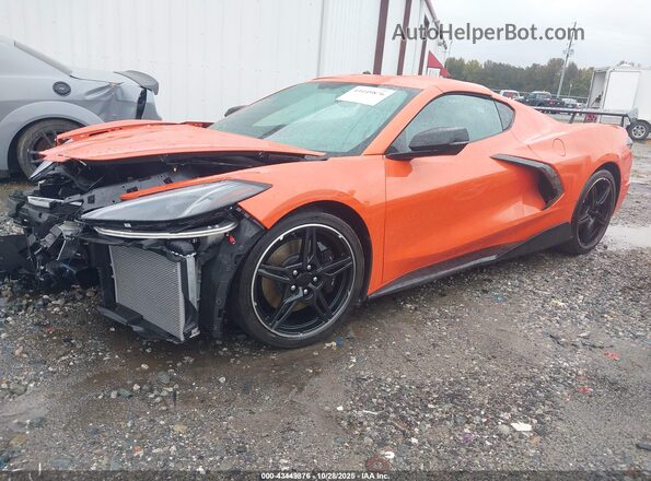 1G1Y72D46L5113071 2020 CHEVROLET CORVETTE Оранжевый Передняя левая четверть