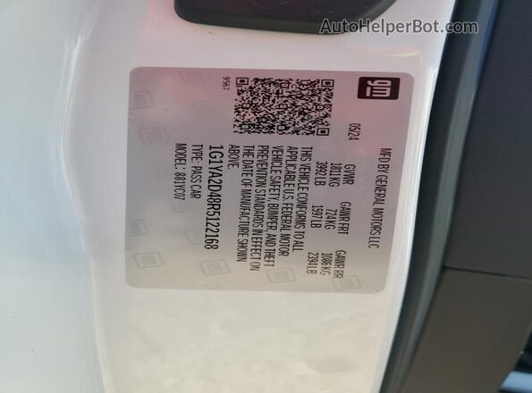 1G1YA2D48R5122168 2024 CHEVROLET CORVETTE Белый Вид подкапотного пространства