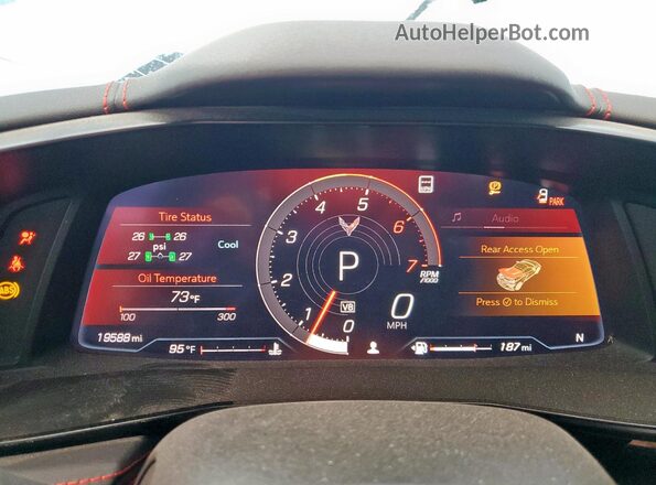 1G1YB2D40M5114135 2021 CHEVROLET CORVETTE Black Instrument cluster view