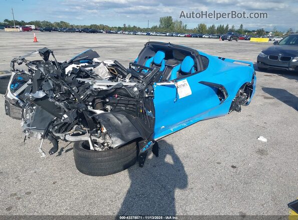 1G1YC2D42M5117549 2021 CHEVROLET CORVETTE Blue Առջևի ձախ երեք քառորդ տեսարան