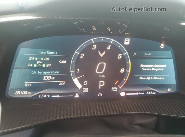 1G1YC3D4XM5120317 2021 CHEVROLET CORVETTE White Instrument cluster view