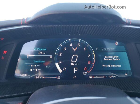 1G1YF2D36S5602918 2025 CHEVROLET CORVETTE Black Vista del cuadro de instrumentos