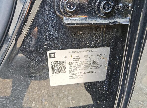 1G1ZC5ST8LF073419 2020 CHEVROLET MALIBU Black Vista del compartimento del motor