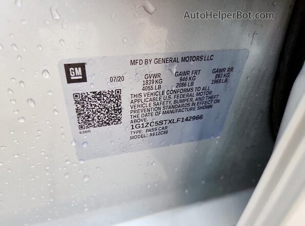 1G1ZC5STXLF142966 2020 CHEVROLET MALIBU Silver Engine compartment view