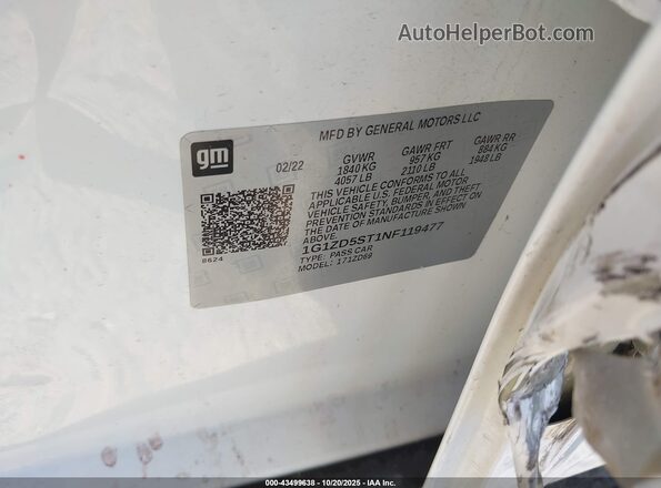 1G1ZD5ST1NF119477 2022 CHEVROLET MALIBU White Vista del compartimento del motor