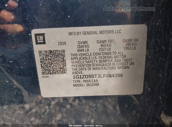 1G1ZD5ST3LF064396 2020 CHEVROLET MALIBU Blue Widok komory silnika