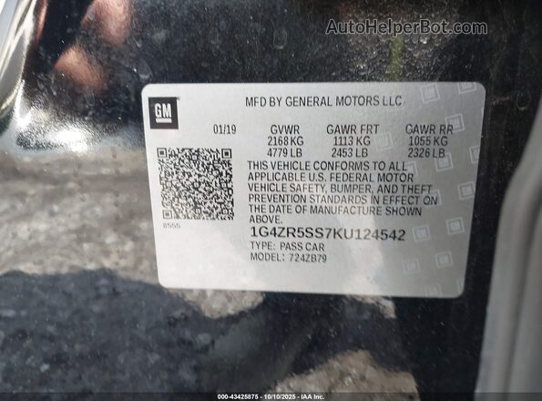 1G4ZR5SS7KU124542 2019 BUICK LACROSSE Черный Вид подкапотного пространства