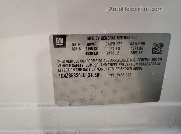 1G4ZS5SS6JU131050 2018 BUICK LACROSSE White 