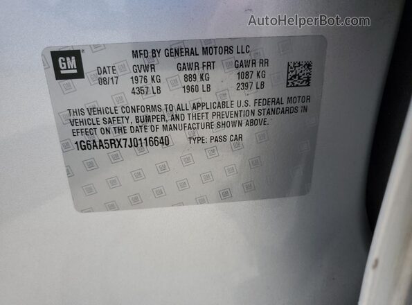 1G6AA5RX7J0116640 2018 CADILLAC ATS Белый 