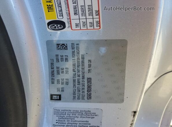 1G6AG1RX8H0128636 2017 CADILLAC ATS Silver 