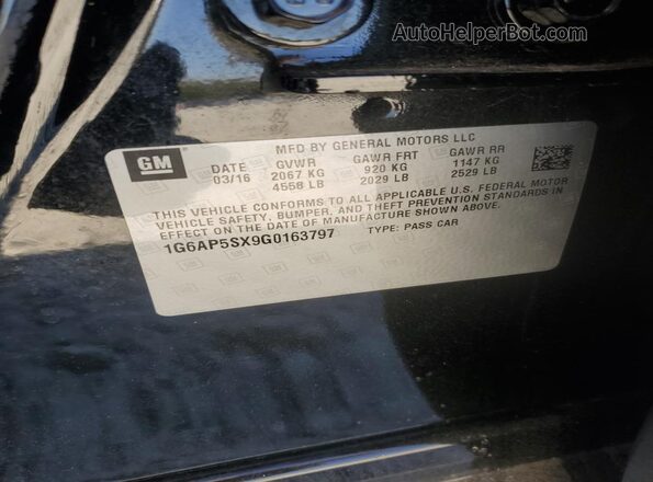 1G6AP5SX9G0163797 2016 CADILLAC CTS Black ძრავის განყოფილების ხედი