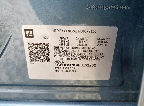 1G6DB5RK4P0131202 2023 CADILLAC CT4 Blue Engine compartment view