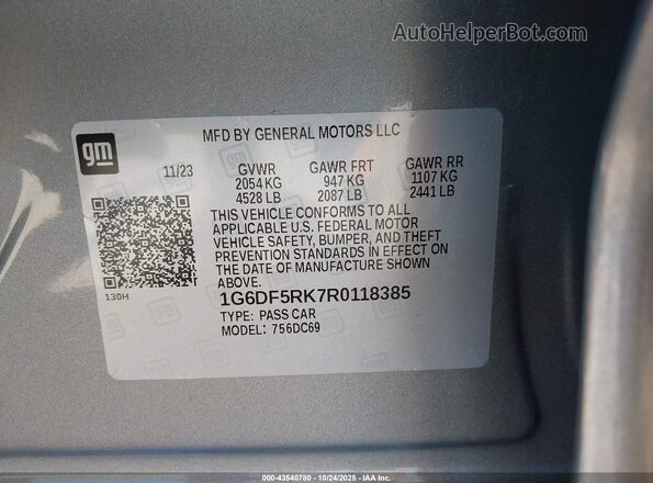 1G6DF5RK7R0118385 2024 CADILLAC CT4 Gray Widok komory silnika