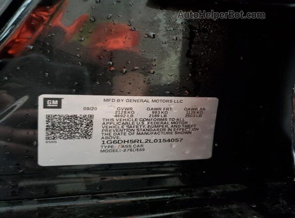 1G6DH5RL2L0154057 2020 CADILLAC CT4 Black VIN կոդի պիտակի տեսք