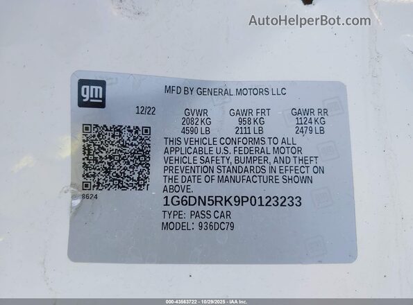 1G6DN5RK9P0123233 2023 CADILLAC CT5 Белый Вид подкапотного пространства
