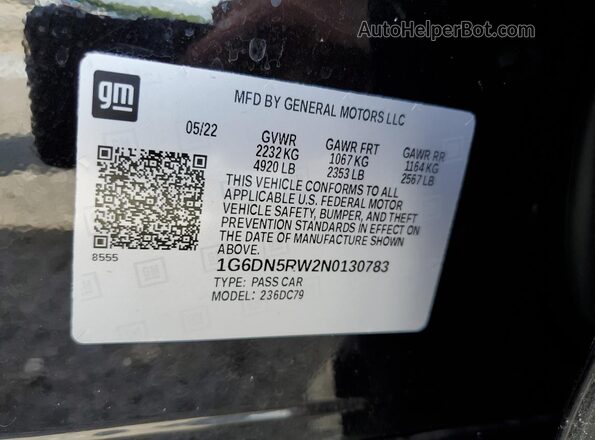 1G6DN5RW2N0130783 2022 CADILLAC CT5 Черный Вид подкапотного пространства
