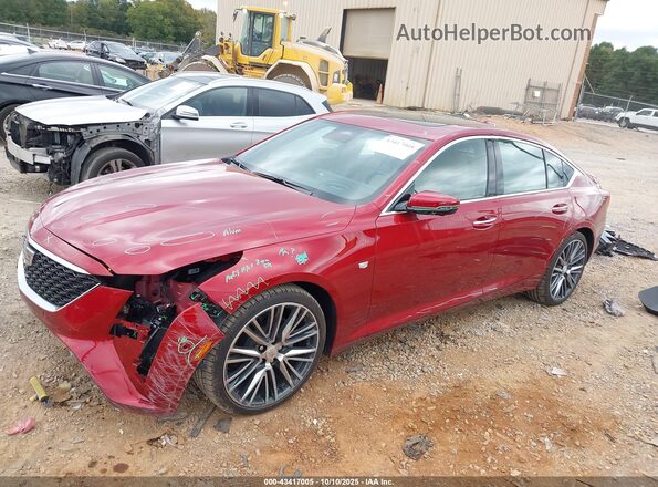1G6DN5RWXS0122622 2025 CADILLAC CT5 Red წინა მარცხენა ხედი სამი მეოთხედიდან