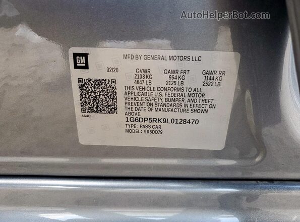 1G6DP5RK9L0128470 2020 CADILLAC CT5 Gray 