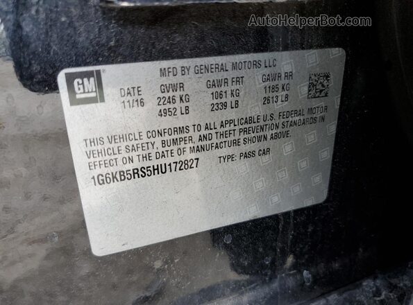 1G6KB5RS5HU172827 2017 CADILLAC CT6 Black 