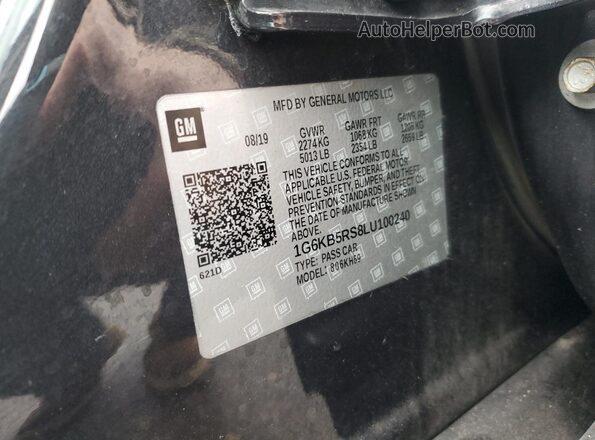 1G6KB5RS8LU100240 2020 CADILLAC CT6 Black Vista del compartimento del motor