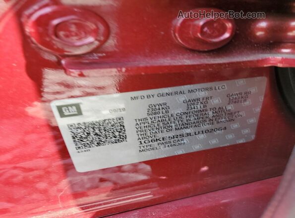 1G6KE5RS3LU102064 2020 CADILLAC CT6 Бордовый Вид подкапотного пространства