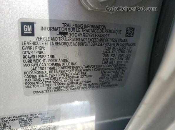 1GC4YREY9LF248097 2020 CHEVROLET SILVERADO Silver Widok komory silnika