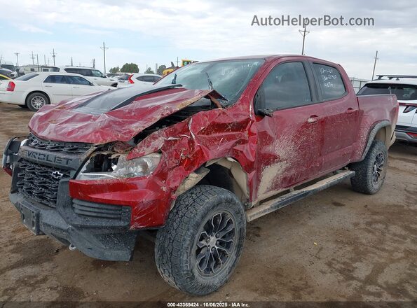 1GCGTEEN4M1114896 2021 CHEVROLET COLORADO Maroon Vista tres cuartos delantera izquierda