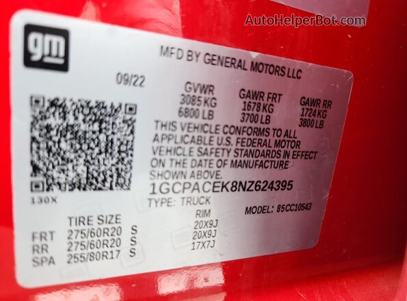 1GCPACEK8NZ624395 2022 CHEVROLET SILVERADO Red ძრავის განყოფილების ხედი