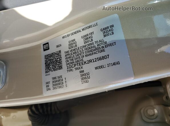 1GCPTEEK2R1256807 2024 CHEVROLET COLORADO Beige 