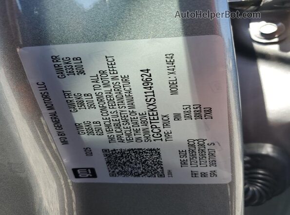 1GCPTEEKXS1149624 2025 CHEVROLET COLORADO Gray Widok komory silnika