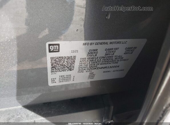 1GKS2GKD4NR132004 2022 GMC YUKON Silver Շարժիչի բաժամունքի տեսք