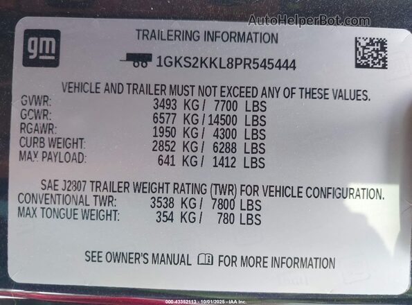 1GKS2KKL8PR545444 2023 GMC YUKON Gray Widok komory silnika