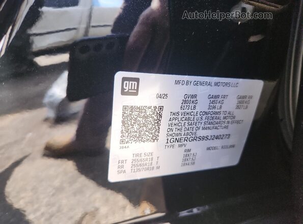 1GNERGRS9SJ240273 2025 CHEVROLET TRAVERSE Черный 