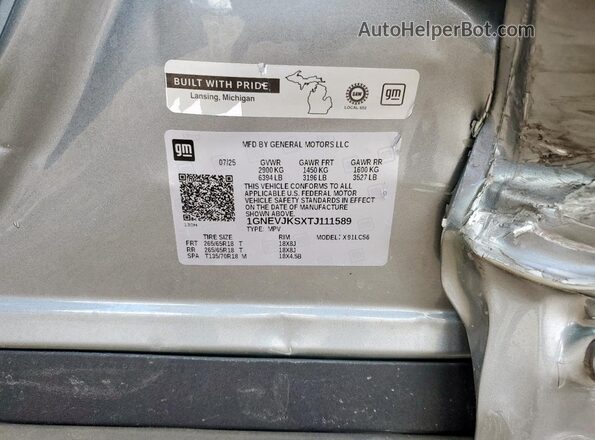 1GNEVJKSXTJ111589 2026 CHEVROLET TRAVERSE Gray 